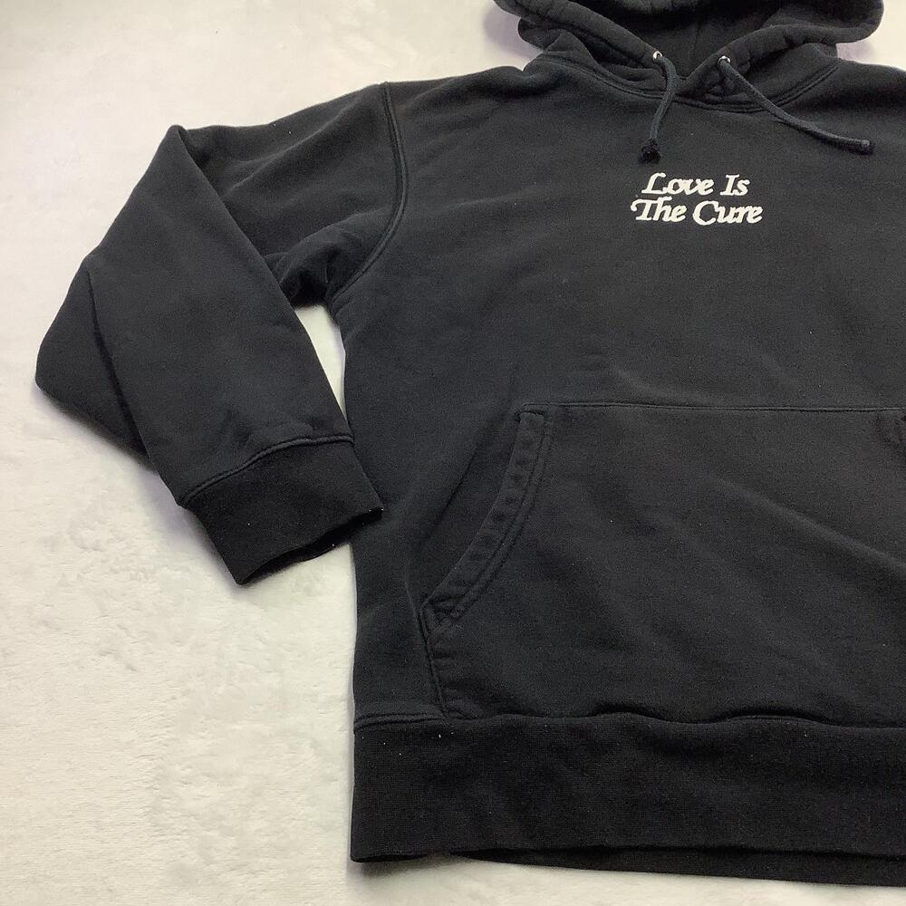 OBEY Hoodie Mens Large Black Love Is The Cure Pullover Fleece Graphic Sweatshirt - Picture 3 of 9